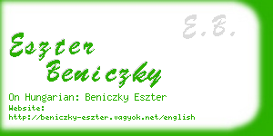 eszter beniczky business card